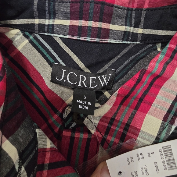 J. Crew Étienne Cropped Shirt Stewart Tartan Cotton Poplin Plaid Women's S NWT - Picture 9 of 11